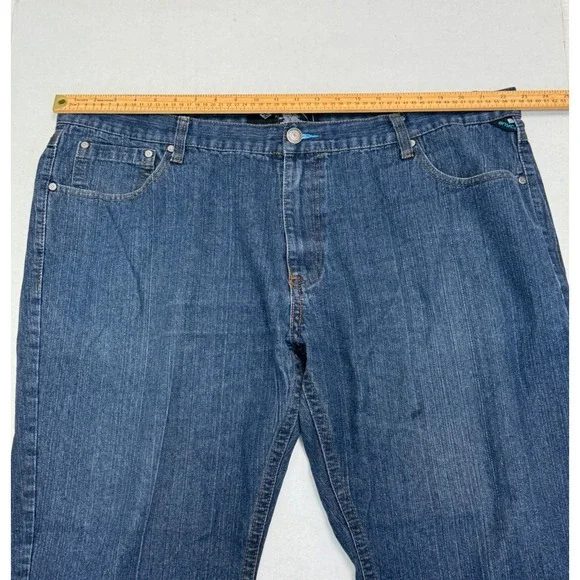 Enyce A Sean Combs Co Jeans Mens 48/32 Blue Denim Embroidered Logo Relaxed Fit - Picture 6 of 10